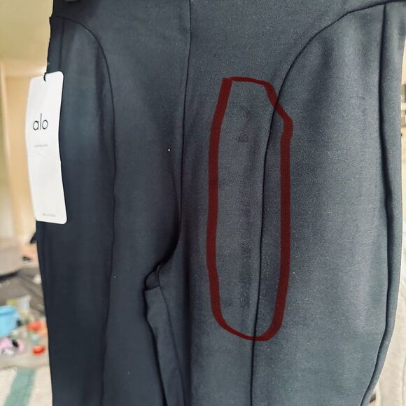 Alo Yoga High-Waist Zip It Black Flare Leggings 7/8 size XXS - Picture 8 of 9